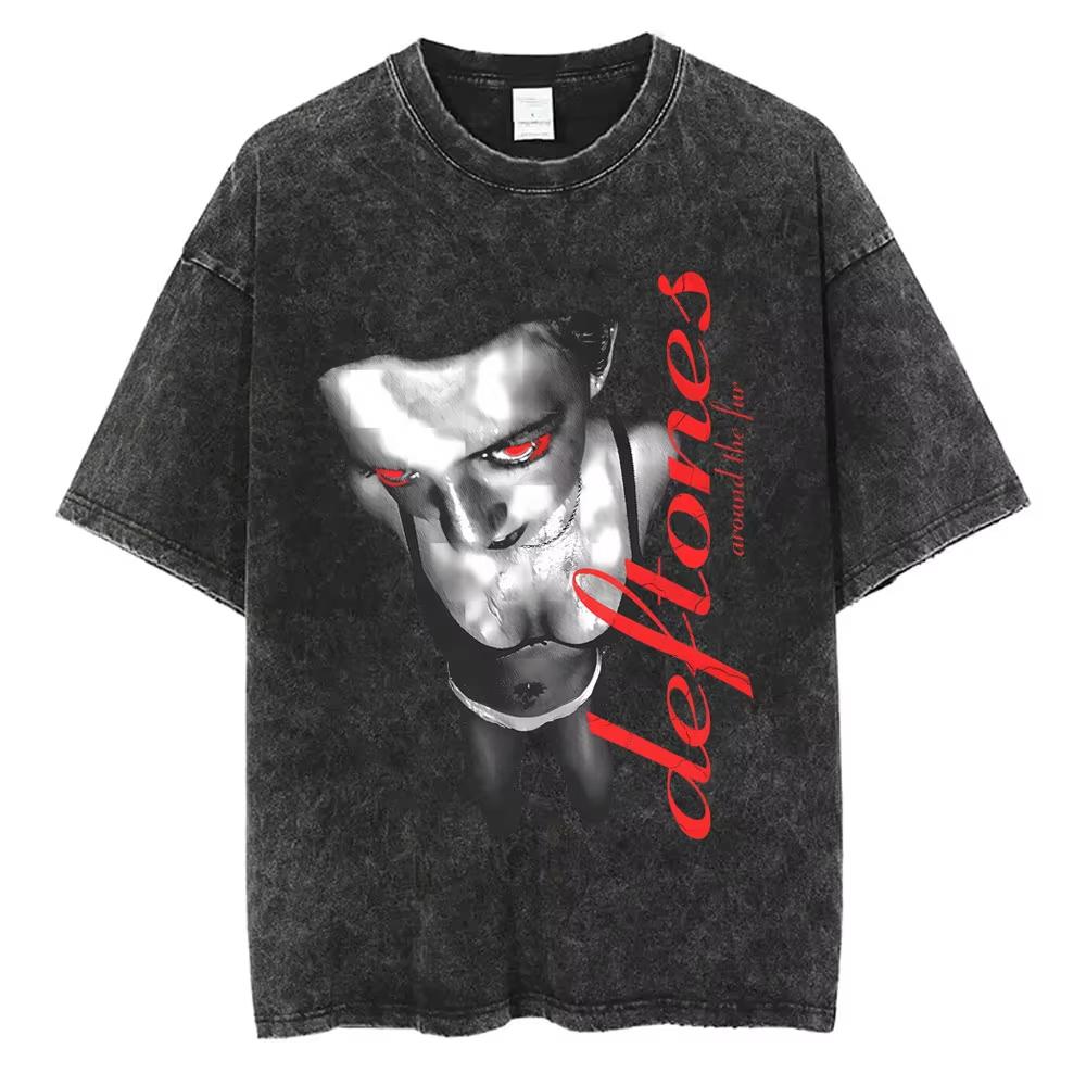 T-shirt Originale Vintage Alternativa Heavy Metal Rock Band Deftones Musica Privata Grafica Serpente Uomo Donna Cotone T-shirt Oversize