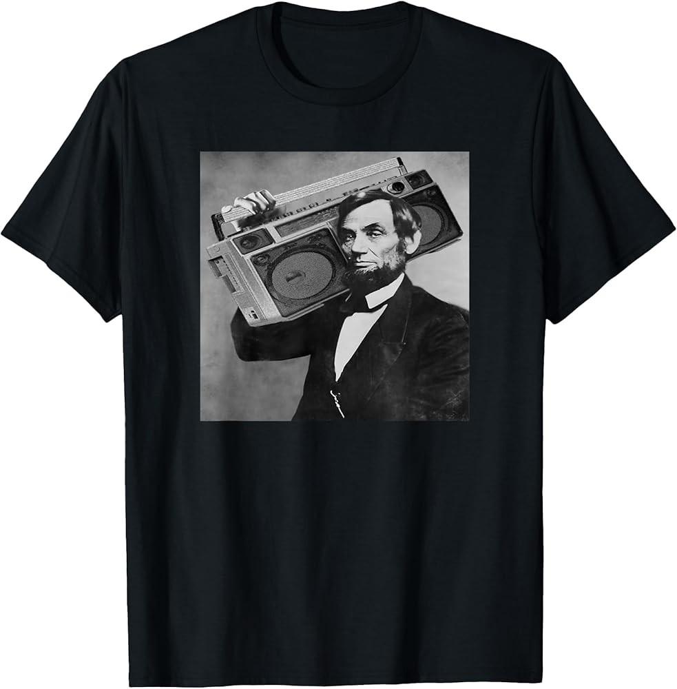Trendy Abe Lincoln With Boombox T-Shirt Unisex T-Shirt XXXL