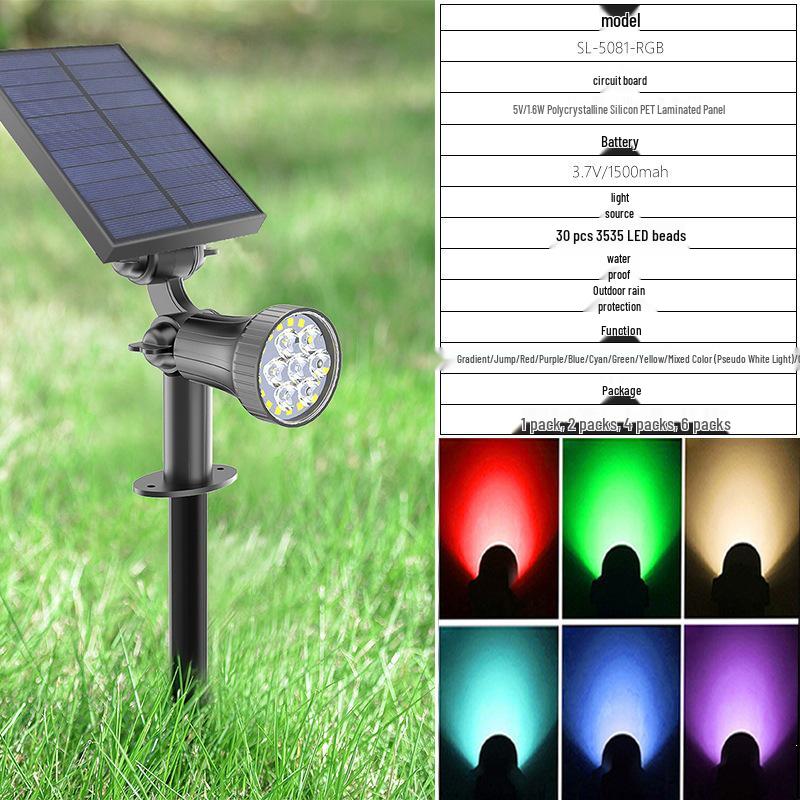Super Bright Waterproof Solar Garden Spotlight: Dual-Purpose Landscape Lawn Light for Outdoor Villas