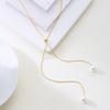 Adjustable Chain Necklace with Simple Faux Pearl Pendant Female Long Sweater Fashion Jewelry Gift Ornament