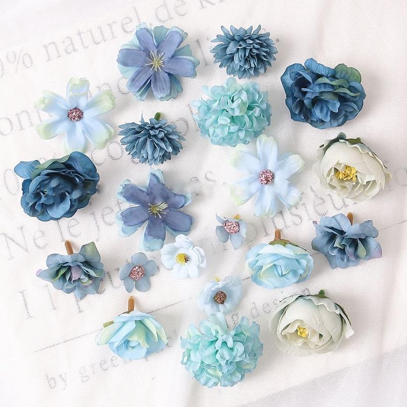 

Синя штучна головка троянди, шовкові штучні квіти, декор для дому, кімнати, саду, весільна прикраса, для вечірки, саду, DIY подарунки, аксесуари