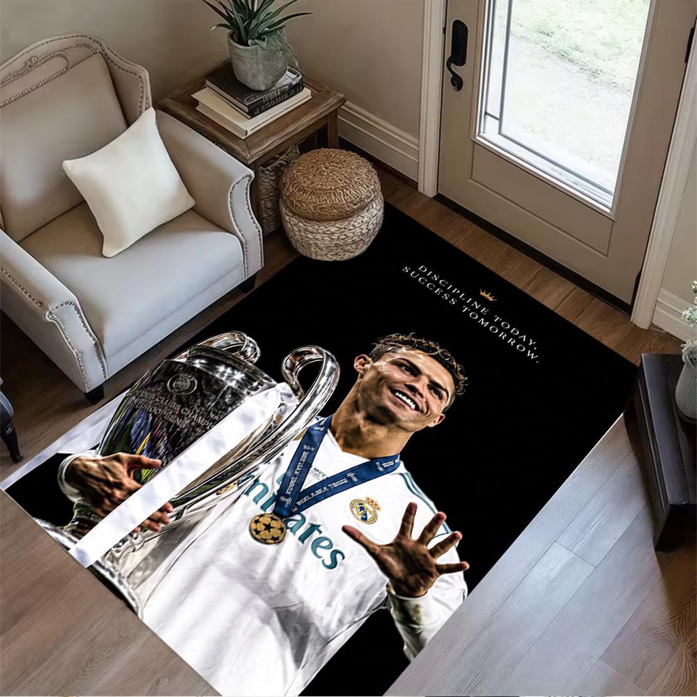 Ronaldo's Legacy Fußball Teppich Design für Spielzimmer Flur Spielzimmer Arbeitszimmer Rutschfester Teppich Anime Büro Dekor