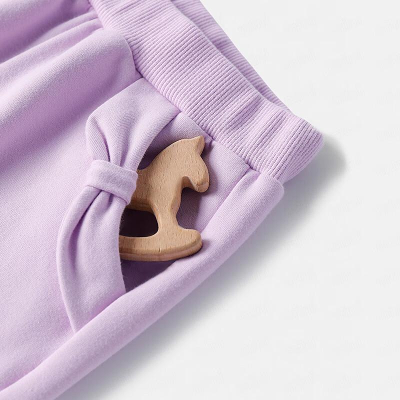 MQDMINI Girls' Knit Casual Pants with Rabbit Bow Pockets