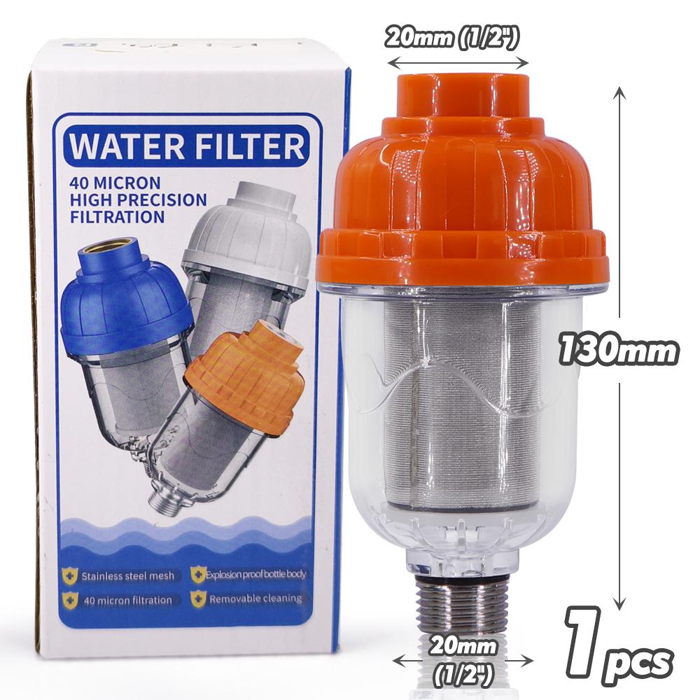 40 Micron Prefilter 1/2" Garden Faucet Filter Build-in 316 Stainless Steel Screen Kitchen Bathroom Strainer Filter Impurities