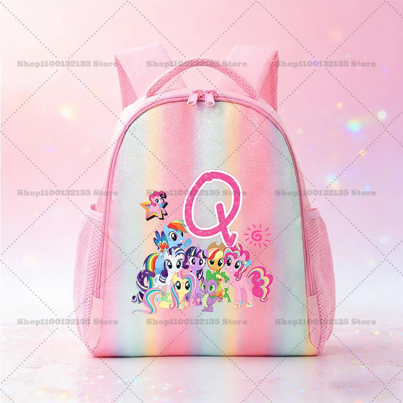 My Little Pony Schoolbag Kawaii Anime Pattern Pink Backpack Primary School Kindergarten Cartoon Shiny Bookbag Stationery Gifts Kid Friendly