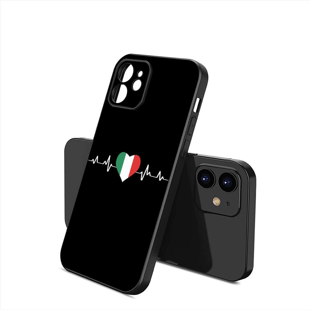 Italie Drapeau Italia Housse Souple en Silicone pour Apple iPhone 15 14 Plus 13 12 Mini Pro Max XR + 13Pro 14+ 15+ Coque de Téléphone