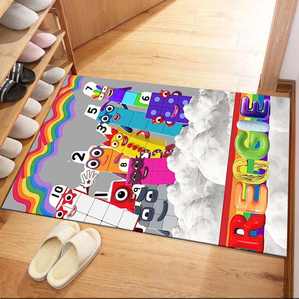 Numberblocks Area Rug Perfect for Entryway Outdoor Playrooms Foyer Anti-slip Rug Anime Office Decor Best for Christmas