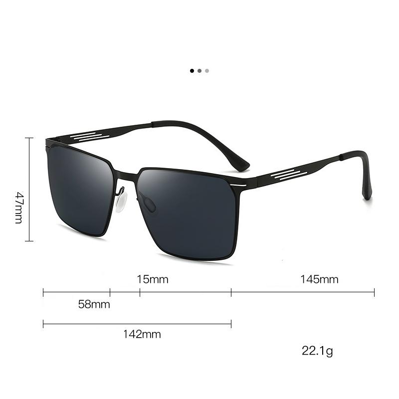 Square Frame Men's Metal Sunglasses  Fashion Driving Uv Proof Hd Sunglasses 5133