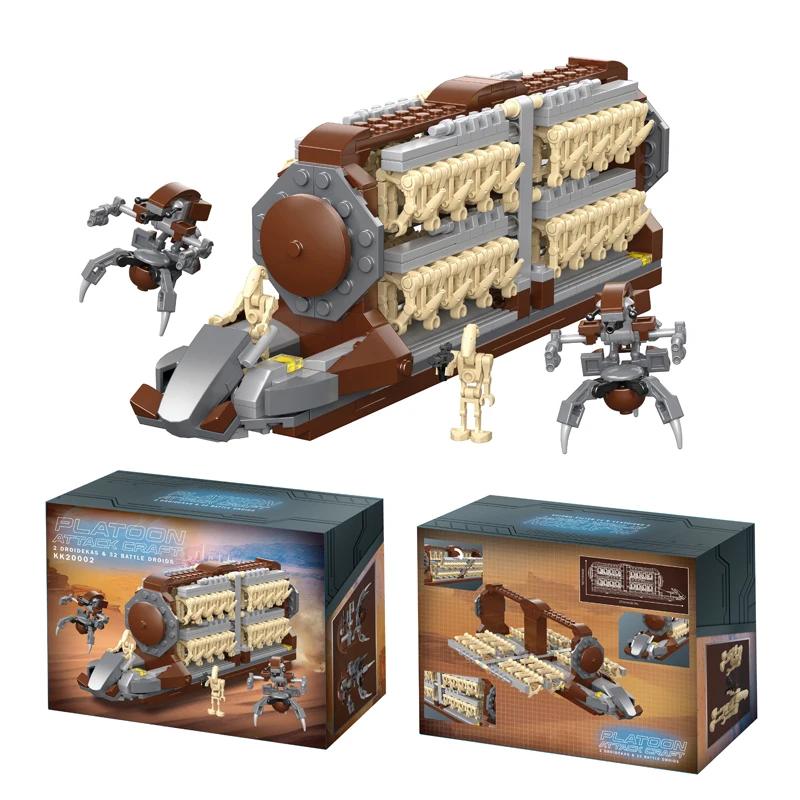 

Non-Toxic 522Pcs Space War Transport Vehicle Building Blocks Alien War Soldier Car Model Bricks Desktop Decoration Toys Kids Holiday Gifts