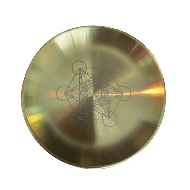 Pentagram Altar Ritual Burning Candle Holder Plate Stainless Steel Flat Bowl