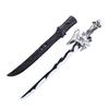 Light Up Sword Toy RGB LED Lighted Saber with Sound Sensor Sheath for Cosplay Party Display Birthday Gifts Silver