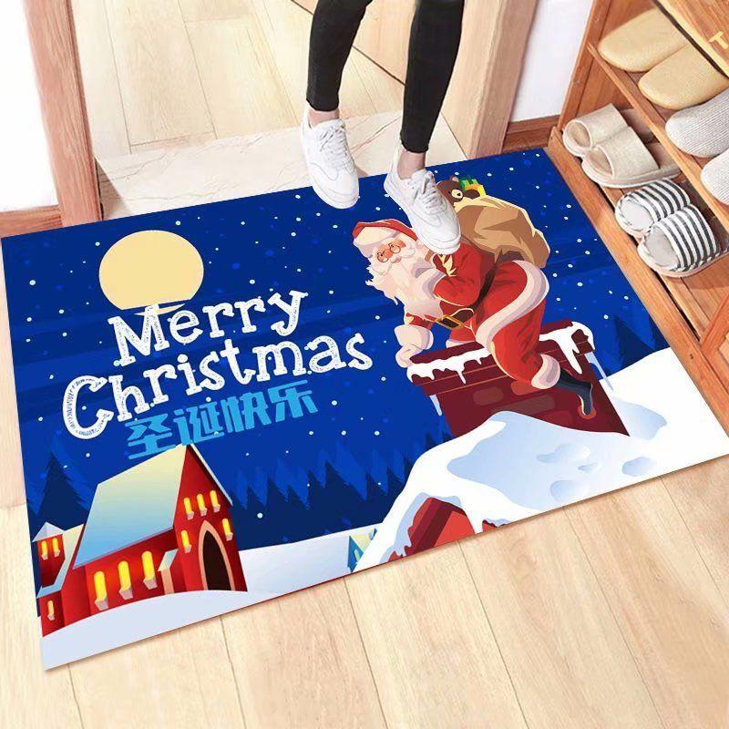 Home Christmas Front Door Porch Carpet Floor Mat Halloween Living Room Coffee Table Mat Bathroom Thick Non-slip