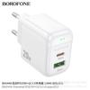 Dual Port Fast Charging Travel Charger with PD20W + QC3.0, EU Plug