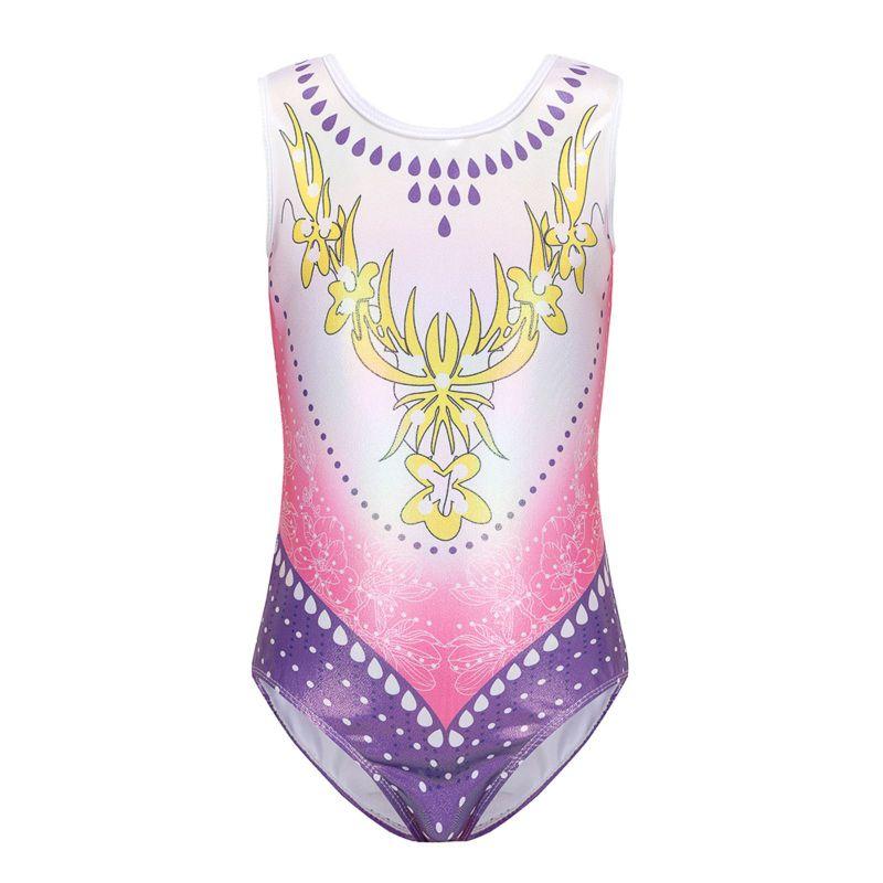 

5-12 лет дети девочки гимнастическая форма без рукавов/длинные рукава треугольный боди танцевальная одежда для выступлений 12