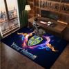 Leeds United Custom Crystal Velvet Rug, Personalized Name Text Print, Football Logo Soft Non‑Slip Floor Mat Home Decor Gift