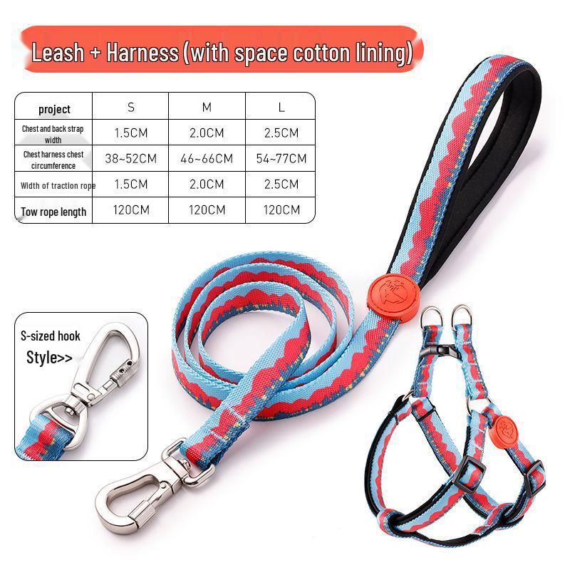 Compact Adjustable Dog Harness and Leash: Durable, Comfortable, Polyester, Convenient for Walking