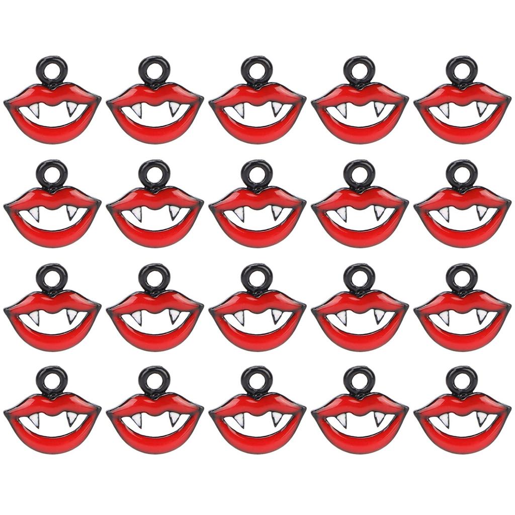 20pcs Alloy Lip Pendants DIY Halloween Pendant for Bracelet Necklace Jewelry Making