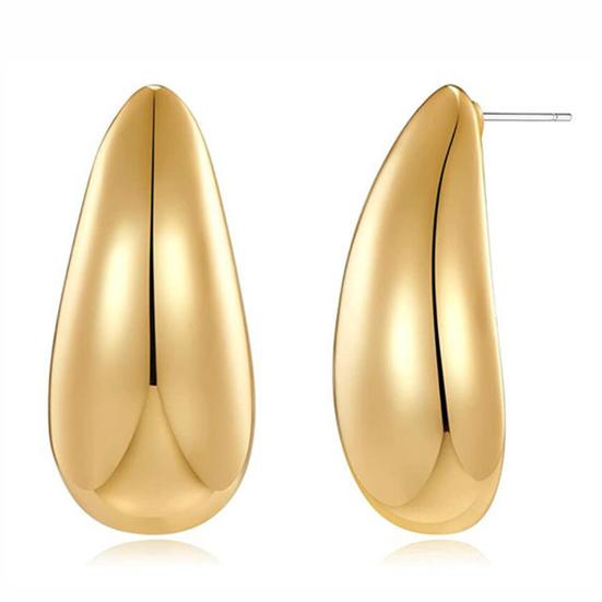 1 Pair Teardrop Earrings for Women, Small Water Drop Stud Earrings, Chunky Statement Jewelry for Wedding, Party, Prom, Daily