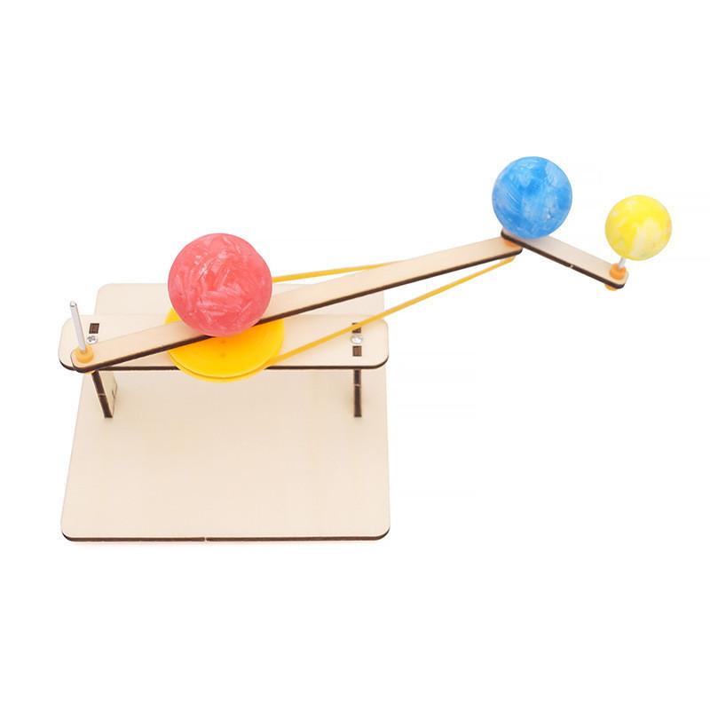 Science Experiment Diy Wooden Earth Moon Sun Solar System Model Kit Educational Toy For Kids