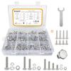 Senyard Rust-Resistant Hex Bolt and Nut Set, 518-Piece Set of M6, M5, and M4 Hex Screws, Includes Stainless Steel Bolts, Nuts, Washers, and M4 Screws,