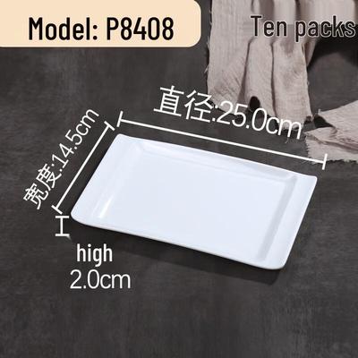 AVADEN Bílé melaminové obdélníkové servírovací talíře