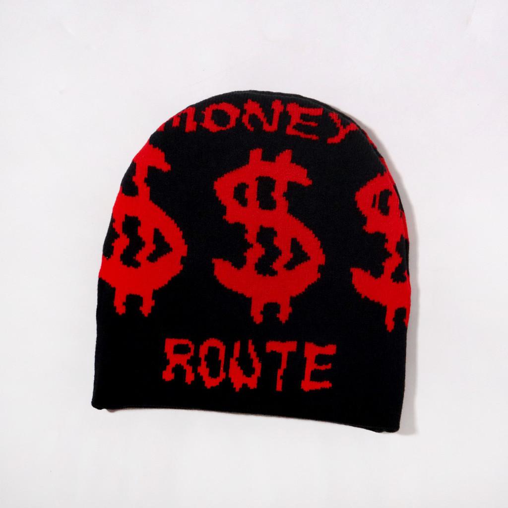 Fashion Knitted Hat With Money And Letter Printing Design For Daily Cold Season
