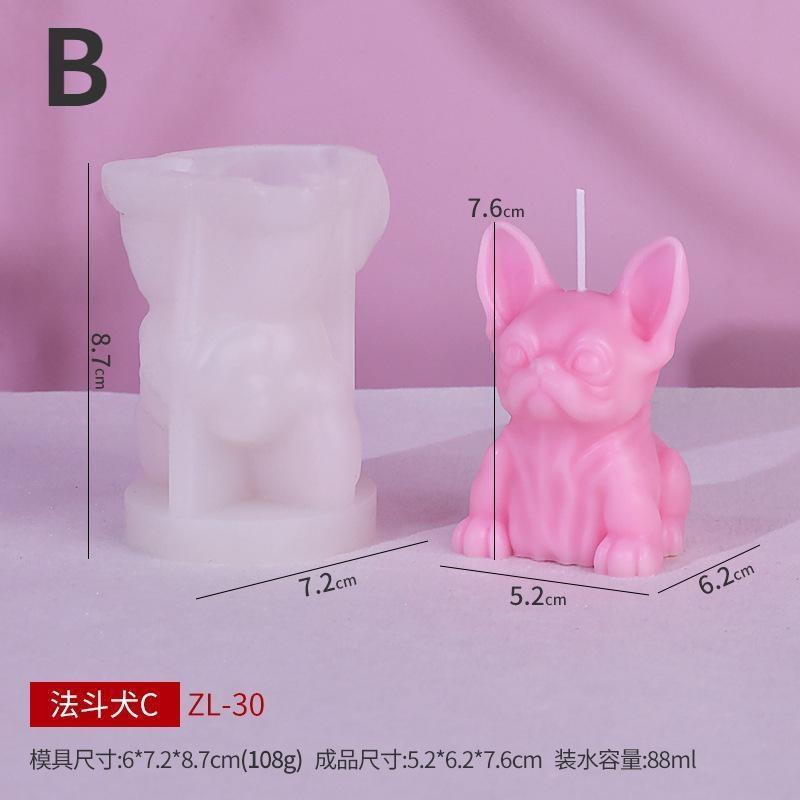 Fadougou Aromatherapy Candle Mold DIY Cute Pet Animal Ornament Expansion Stone Silicone Mold