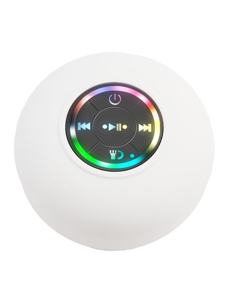 

Водонепроницаемый динамик BT IPX4 с цветными мигающими огнями, стабильное соединение белый