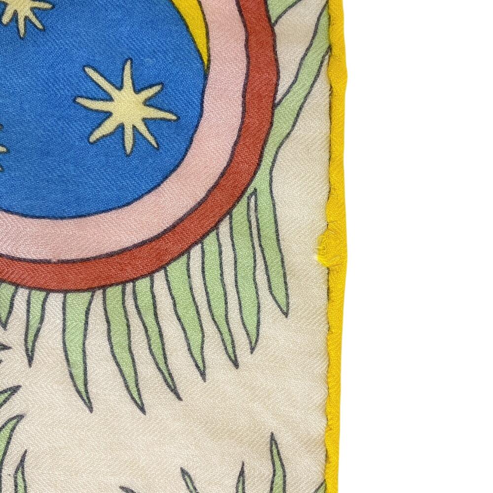 HERMES The Dance of the Amazons cashmere Caléjean 140 shawl yellow cashmere Used
