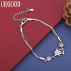925 Sterling Silver Fashion Side Chain Charm Bracelet Gift Jewelry