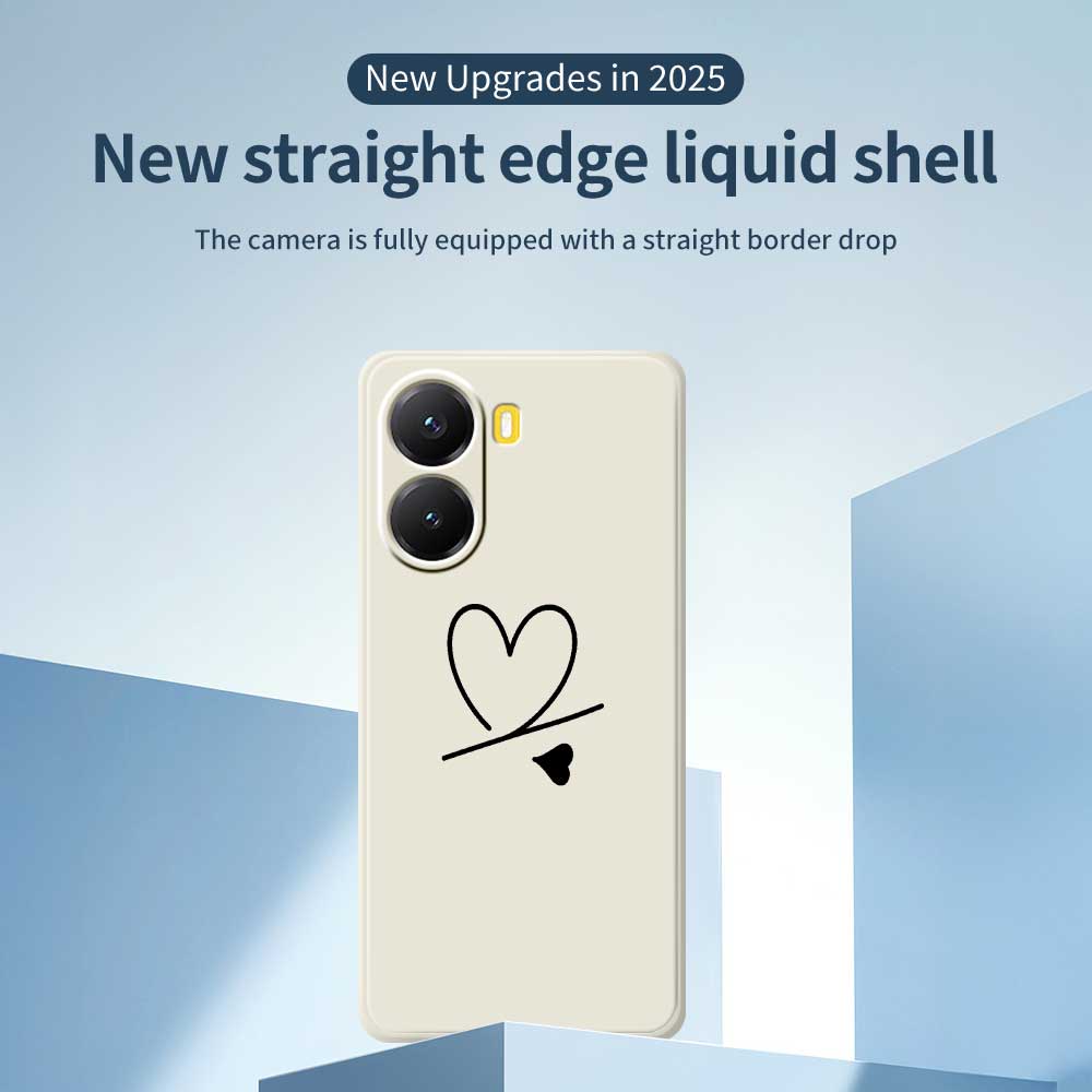 For Xiaomi Redmi Turbo 4 5G/Poco X7 Pro 5G Case Black Love Pattern Printing Straight Edge TPU Phone Back Cover