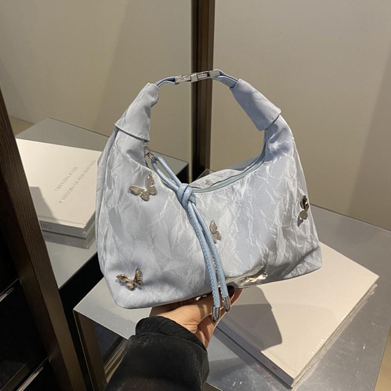 Trendy Butterfly Shoulder Bag Lightweight Soft Hobo Adjustable Strap Daily Travel Shopping Crossbody Purse for Women