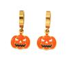 Titanium and Steel Earrings - Halloween Style Earrings - Pumpkin Head Witch-style Vintage Earrings