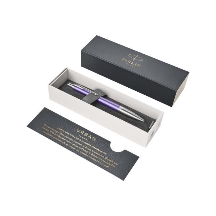 Parker URBAN PREMIUM Stylo Bille, violet, pointe moyenne, attributs chromés