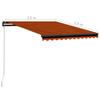 Manual Retractable LED Awning 350x250 Cm Orange & Brown