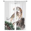Transparente Vorhänge aus Chiffon mit Tiger, der auf einem Felsen steht, für Wohnzimmer, Schlafzimmer, Dekoration, Fenster, Tüllvorhänge