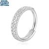 Titanium Seamless Septum Ring with Inlaid Rhinestone Earrings & Tragus Piercing Jewelry.
