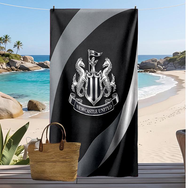 Asciugamano da Spiaggia con Stampa del Newcastle United Football, Asciugamano Grande Morbido ad Asciugatura Rapida per Spiaggia Campeggio Nuoto
