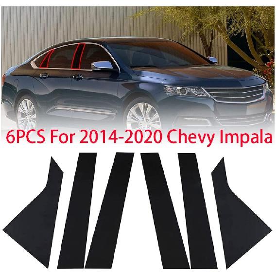 6 Pcs For 2014- Chevrolet Impala Glossy Black Pillar Posts Trims Piano Cover
