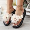 Zapatos de Mujer con Punta de Solapa, Sandalias Planas Florales de Talla Grande, Sandalias de Mujer, Nuevos Estilos de Verano Sandalias de Playa