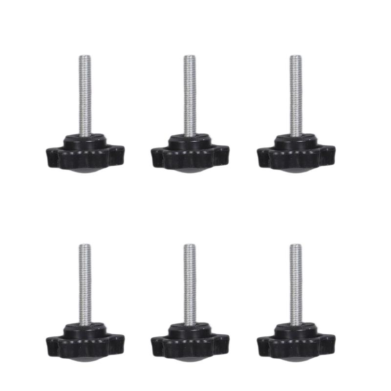 6Pcs Industrial Screws Ergonomic Knob Plastic Tighten Bolt Knob Hexagonal Head Handle Hand Screw Plastic Tighten Bolt