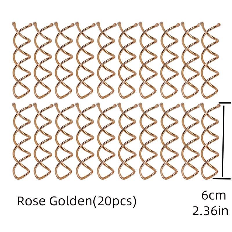 Set da 20 pezzi di accessori per capelli a forma di disco a spirale, strumenti per lo styling dei capelli marroni e neri, vendita diretta in fabbrica