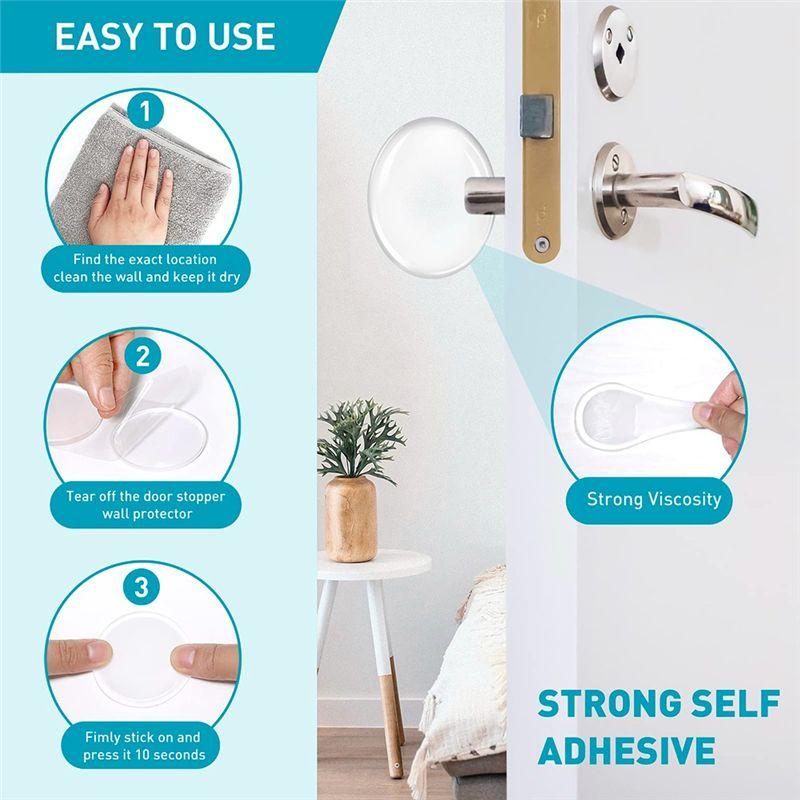 Aug. 12 Pcs Door Stoppers Wall Protector 2Inch Door Knob Wall Protector For Walls Protects Wall Surface