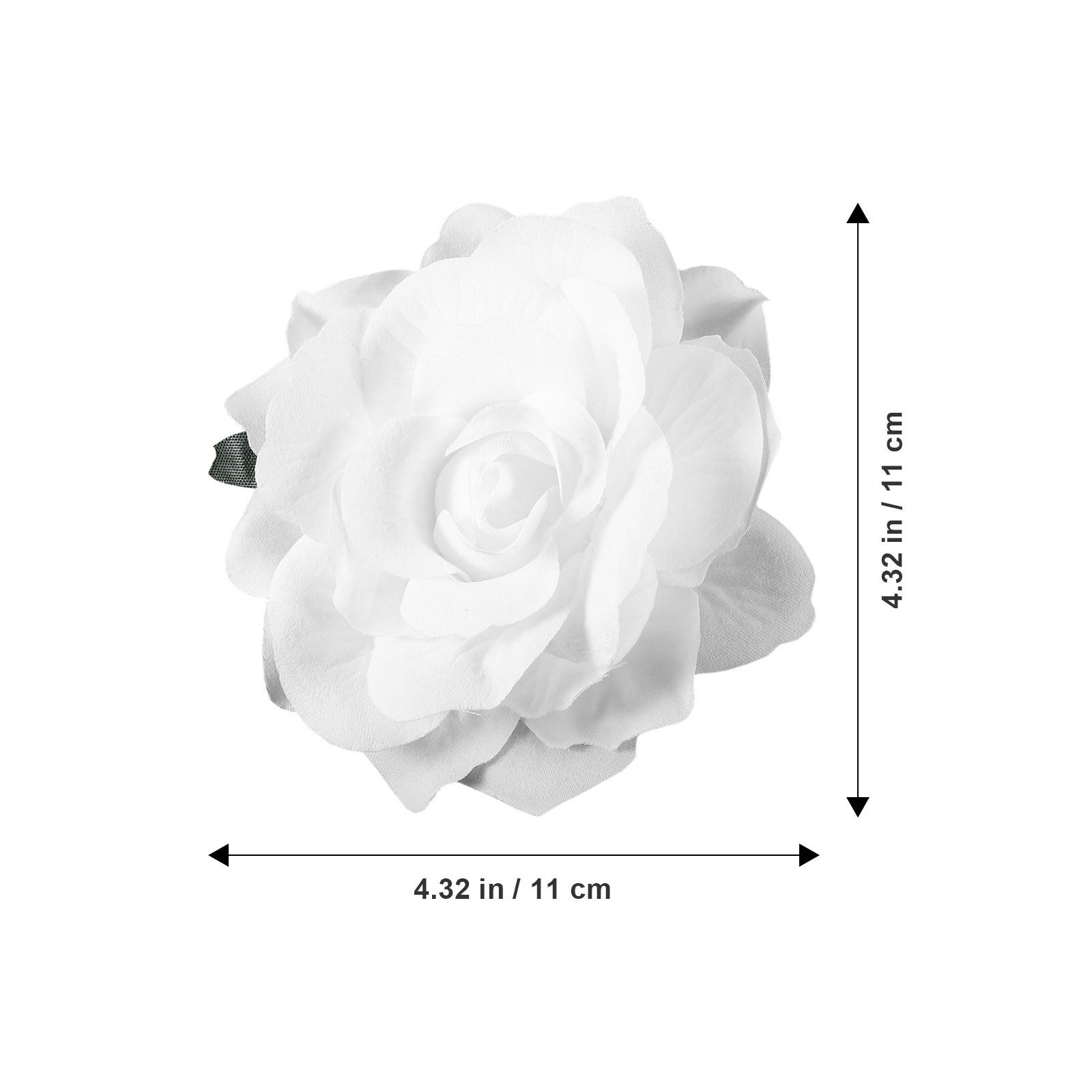 

2 in 1 Artificial Rose Flower Brooch Hair Clip Hairpin Women Prom Party Wedding Accessory Rose Brooch Pin білий