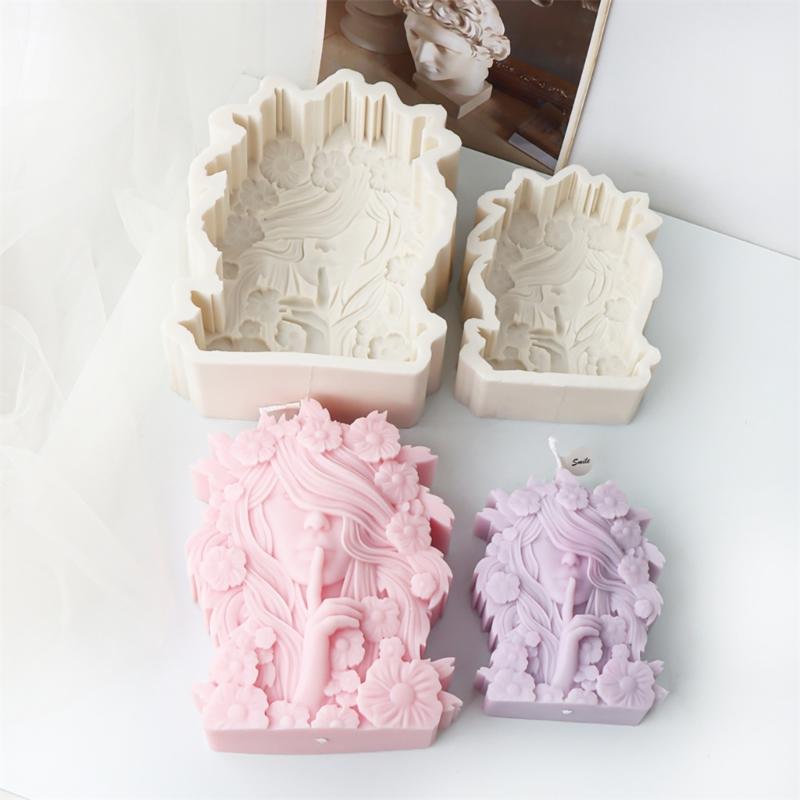 Beautiful Flower Girl Shaped Silicone Mold Unique Floral Girls Candle Crafting Mold Silicone Mold for Artistic Crafters