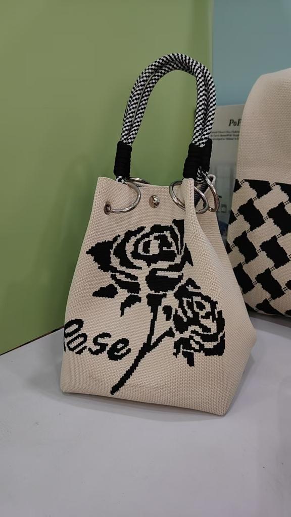 New Woven Ring Buckle Bag Knitted Bag Three-dimensional Magnetic Buckle Handbag Handbag Handbag Knitting