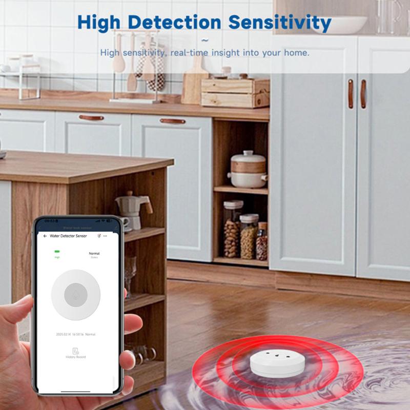

Smart Water Leak Sensor Tuya Zigbee 3.0 Flood Leakage Sensor Alarm App Remote Monitoring Flood Overflow For Kitchen Bathroom One Size