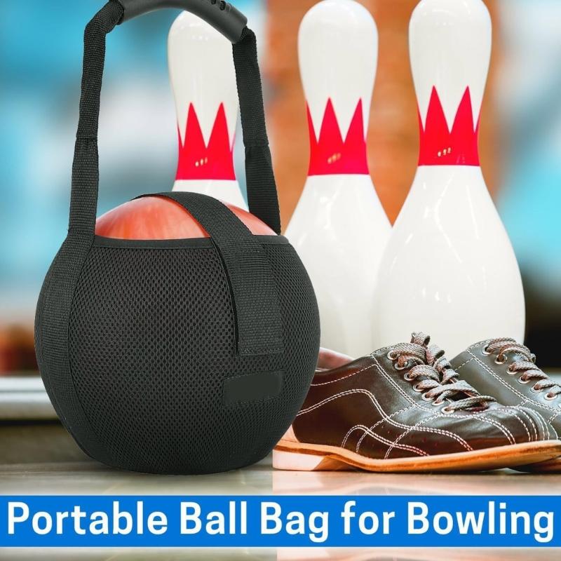 Single Ball Bowling Bag Secure Top Closure Light Weight Foldable Bowling Ball Carriers for Easyly Transport Storage
