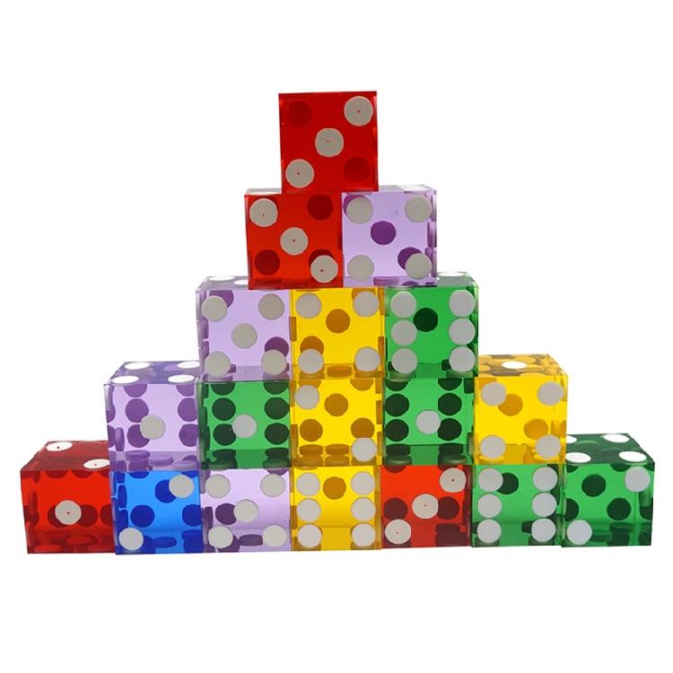5pcs New 2022 Acrylic Dice Six Sided D6 19mm Casino Dice with for Razor Edges