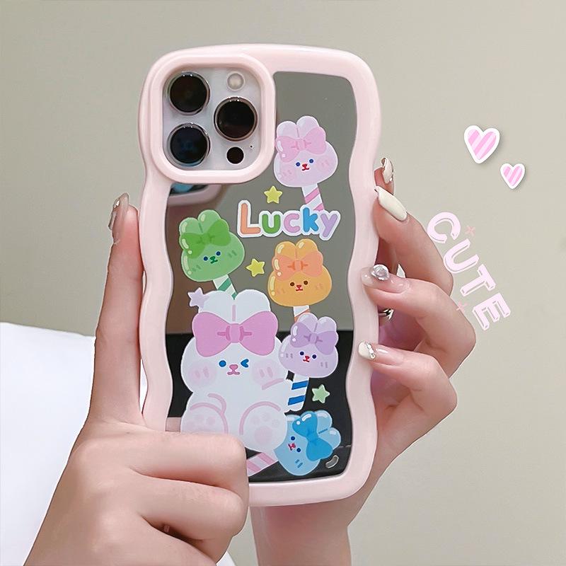 

Zhitai Cartoon Lace Mirror Case for iPhone 13 Pro Max/12 Pro/7/8 Plus XR